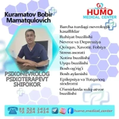Кураматов Бобир Маматкулович — Психотерапевт
